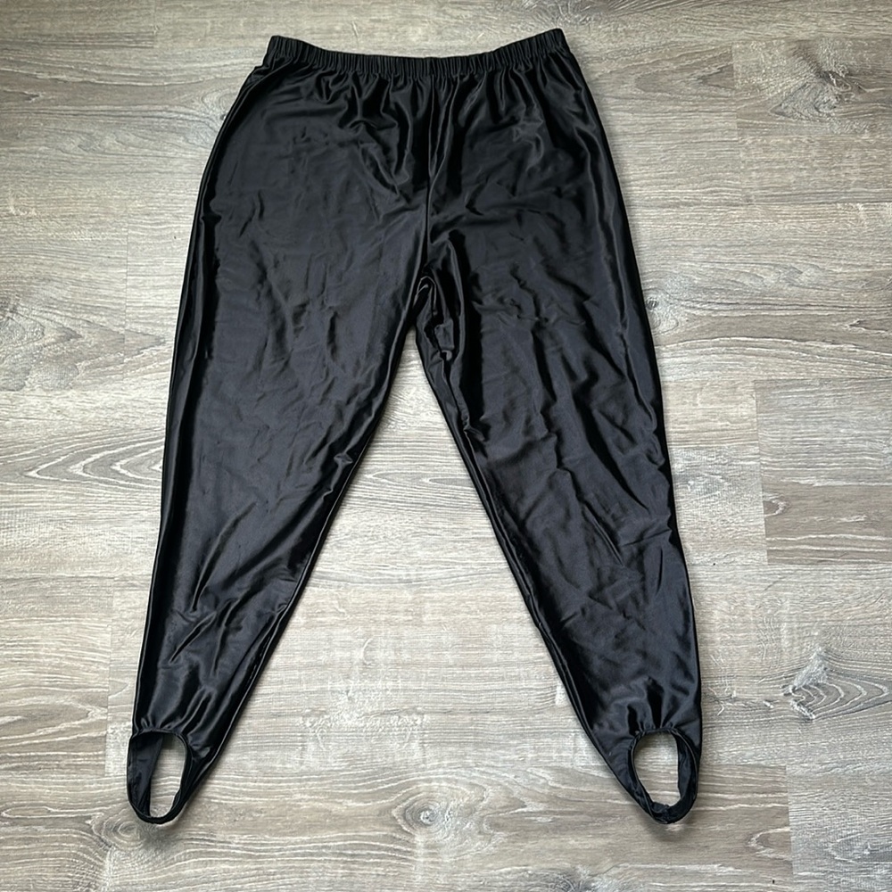 SUE BLUE Shiny Black Vintage Dance Pants